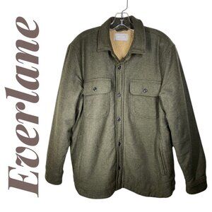 EVERLANE Men's ReNew Fleece Lined Heavyweight Chore Coat Heathered Green, Size L